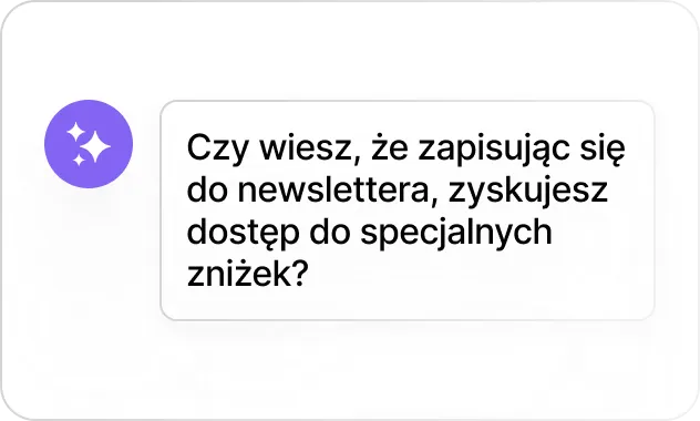 Umożliwia zbieranie leadów w rozmowie